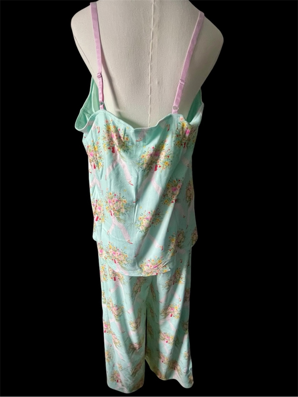 P.J. Salvage x Adrian Valencia Pajama Set NWT 🌸 Bright Mint 1X - Picture 8 of 15